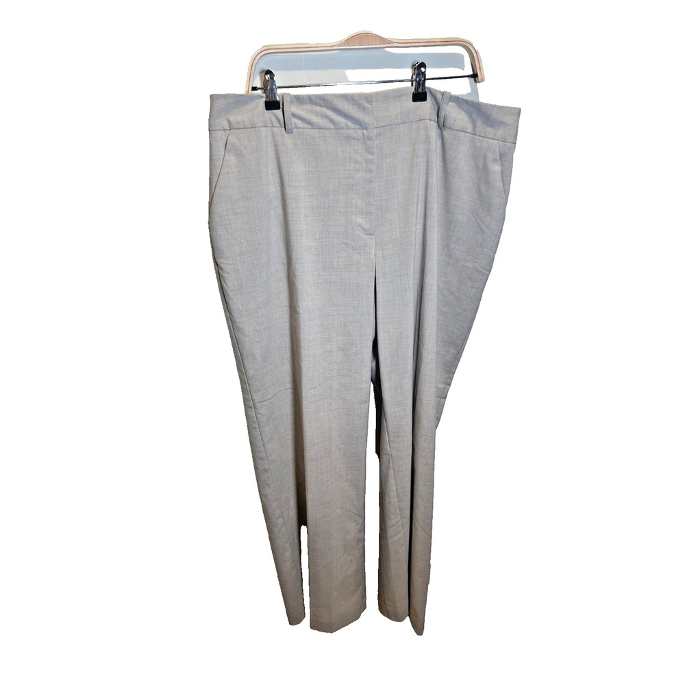 Jaclyn Smith Tan Stretch Rayon Blend Pull-On Straight Fit Professional Pants 18